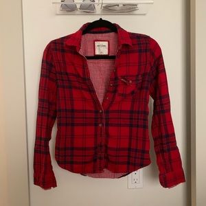 Abercrombie red flannel kids XL fits adults XS